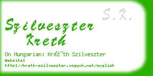 szilveszter kreth business card
